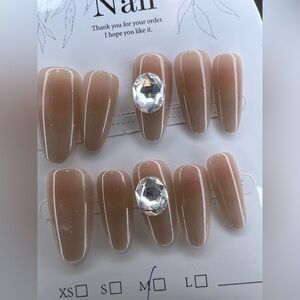 Nude Nails with Rhinestones ( 5 for $20 U PICK! )💅🏼BUNDLE 5 PAIRS FOR $20!